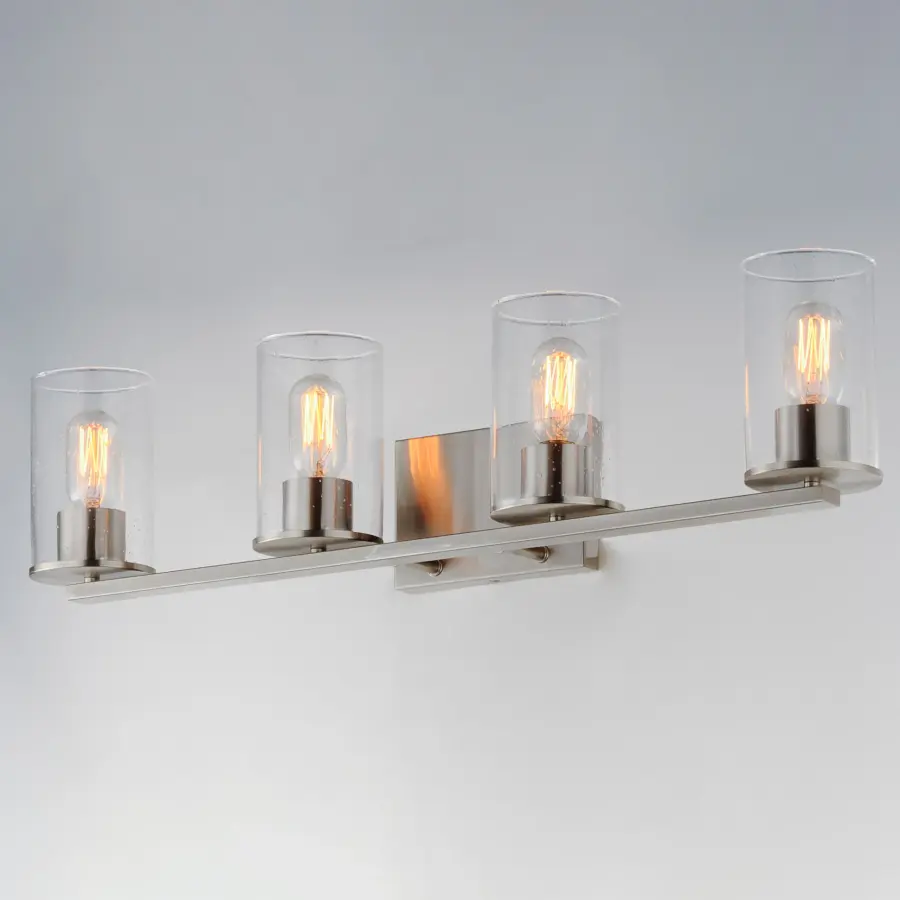 Sleek 4-Light Bath Vanity in Satin Nickel - Image 4