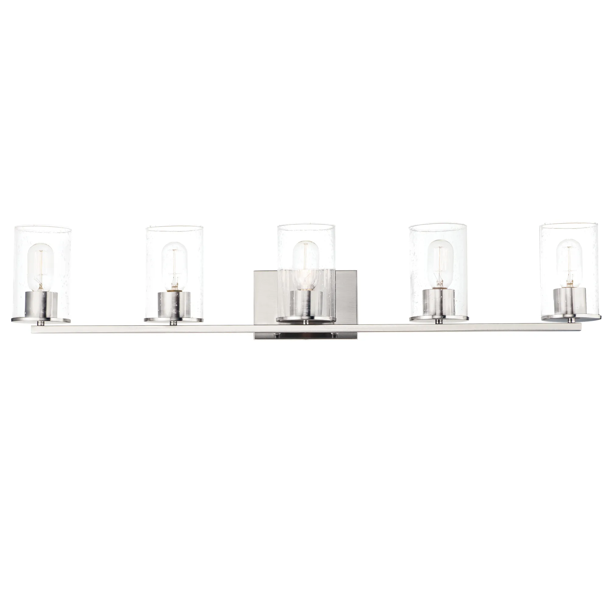 Sleek Five Light Bath Vanity in Satin Nickel