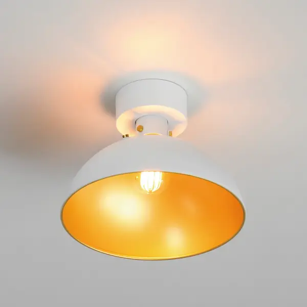 Dawn One Light Flush Mount in White/Satin Brass - Image 2