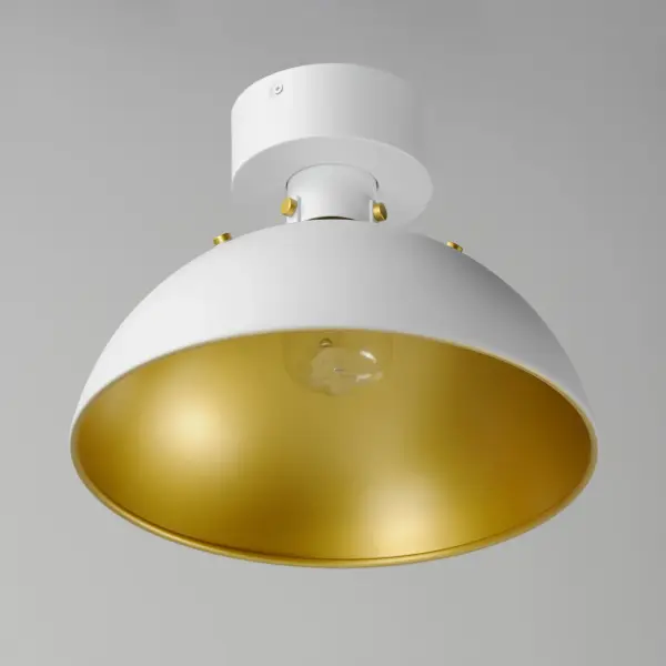 Dawn One Light Flush Mount in White/Satin Brass - Image 3