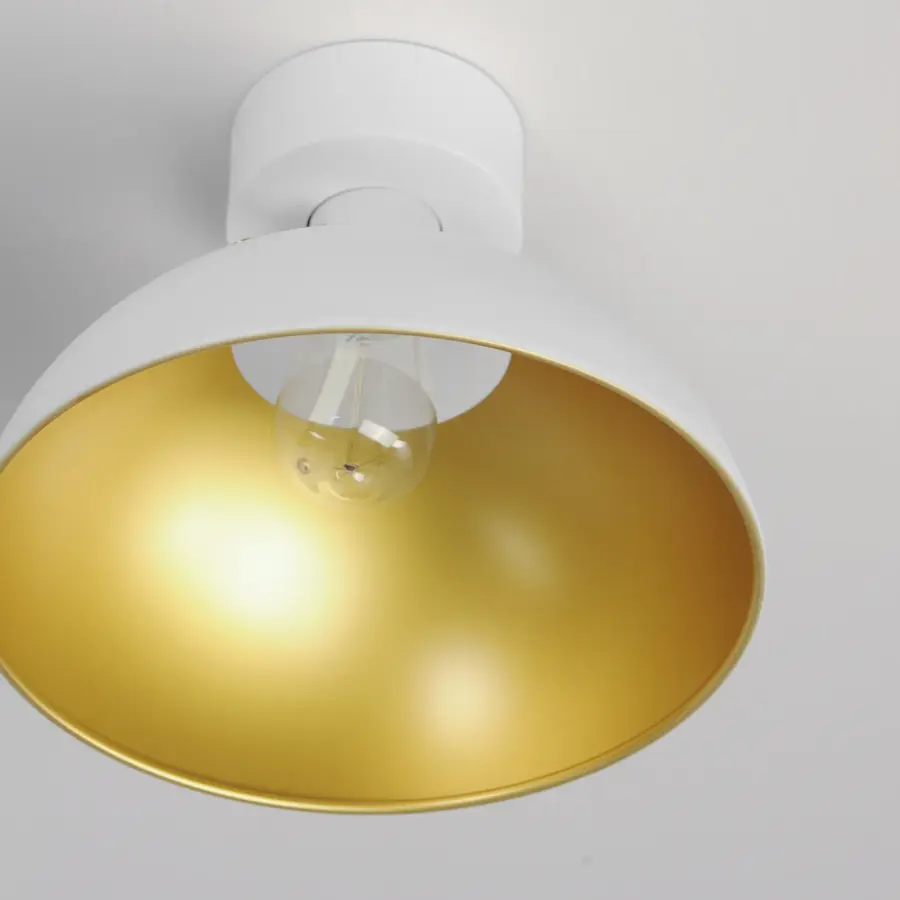 Dawn One Light Flush Mount in White/Satin Brass - Image 4