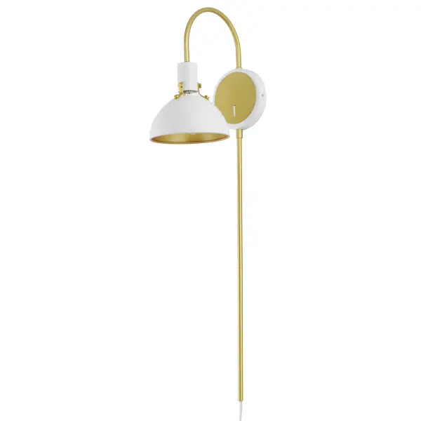 Dawn One Light Wall Sconce in White/Satin Brass - Image 1