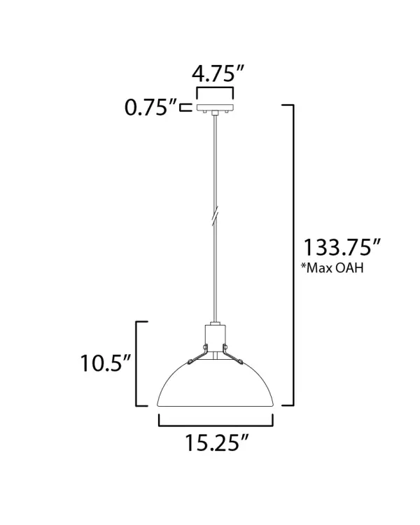 Sockets are suspended above a metal spun dome in your choice of Black or White with Gold accents or Satin Nickel with Black accents. A clean and simple approach to modern or transitional lighting, the opening allows light to shine through the opening atop while providing functional light below. This break in the two parts is supported with straps and decorative rivets in complimentary finishes for a subtlety tasteful two-tone finish. A coordinating pin-up wall sconce offers a bedside application to this design with integrated switch on its back plate and two feet of cord cover that can be removed and hardwired per your preference. - alternate view