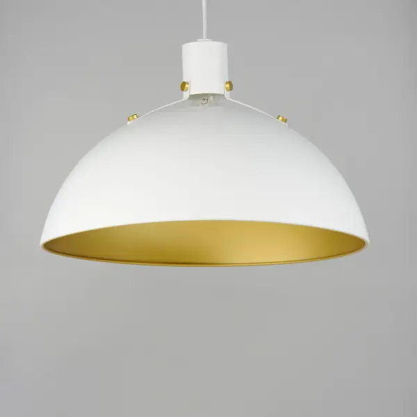 Dawn One Light Pendant in White/Satin Brass - Image 2