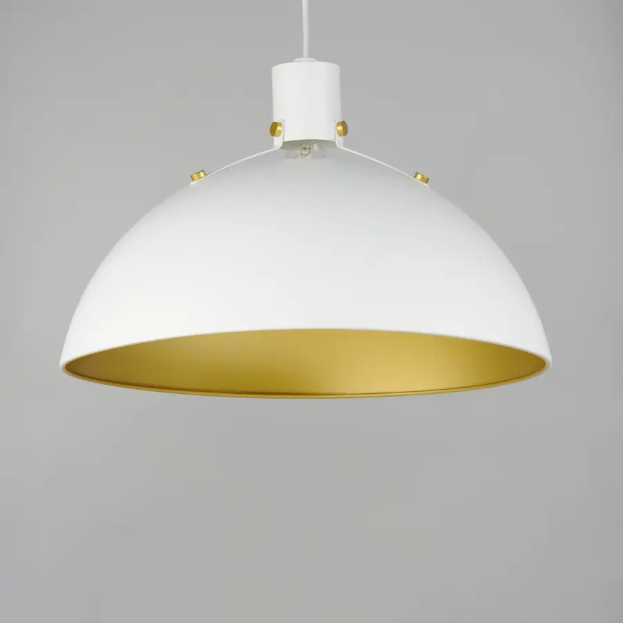 Dawn One Light Pendant in White/Satin Brass - Image 2