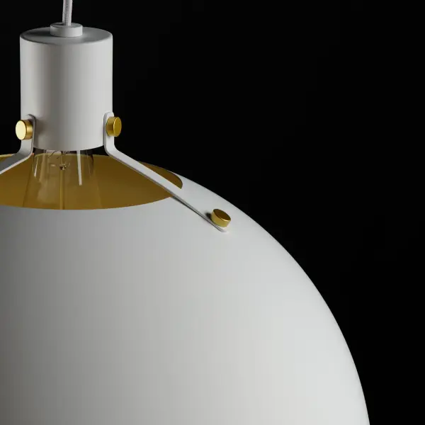 Dawn One Light Pendant in White/Satin Brass - Image 4