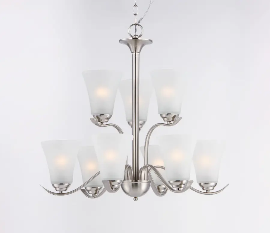 Vital 9-Light Chandelier in Satin Nickel - Image 3