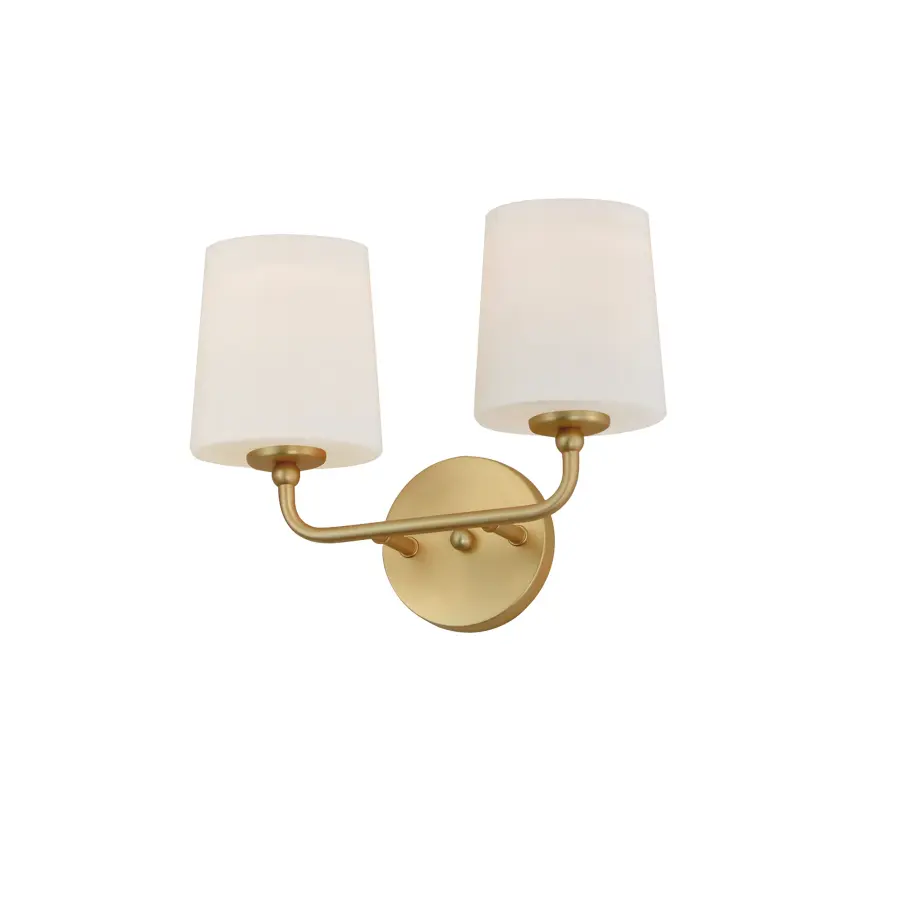 Bristol Two Light Wall Sconce in Satin Brass - Image 1