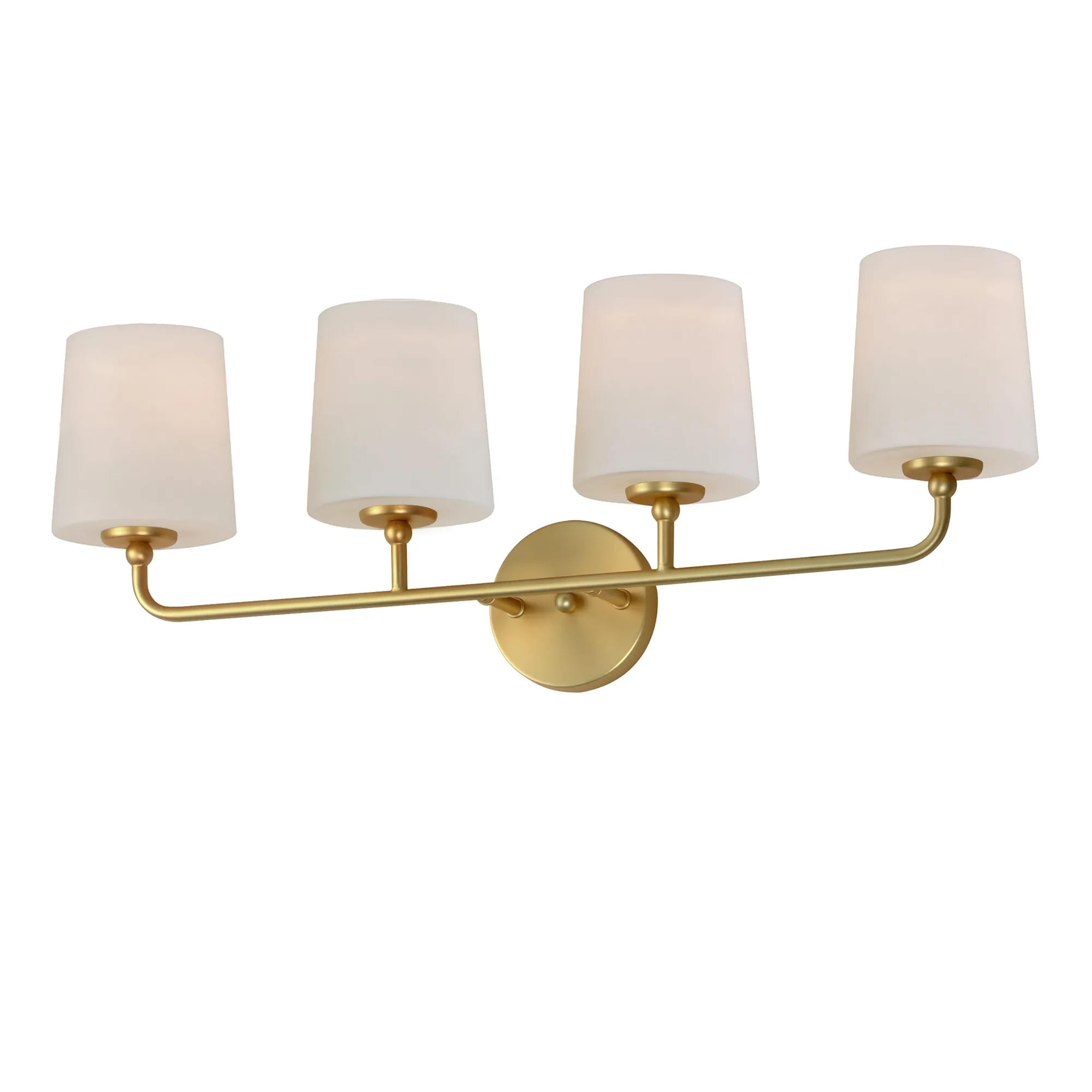 Bristol Four Light Bath Vanity in Satin Brass