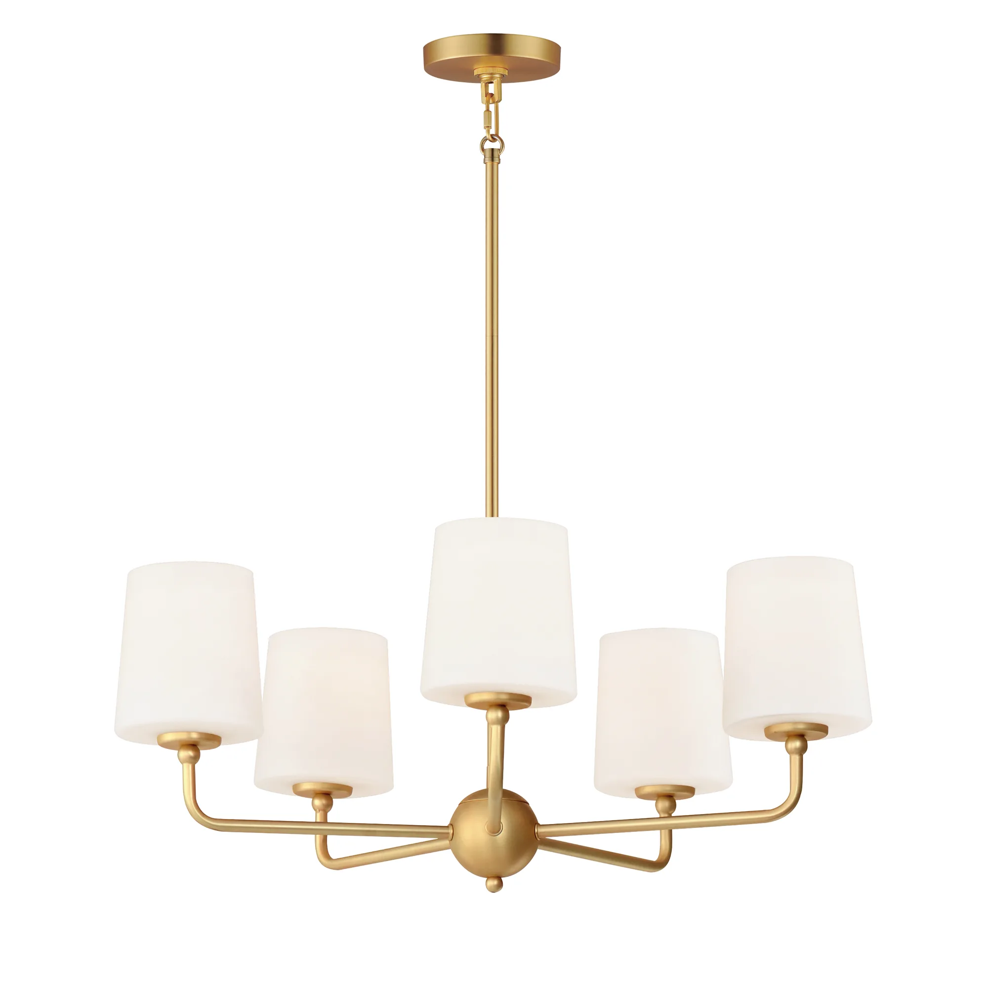 Bristol Five Light Chandelier in Satin Brass