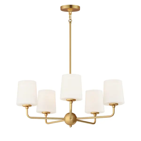Bristol Five Light Chandelier in Satin Brass - Image 1