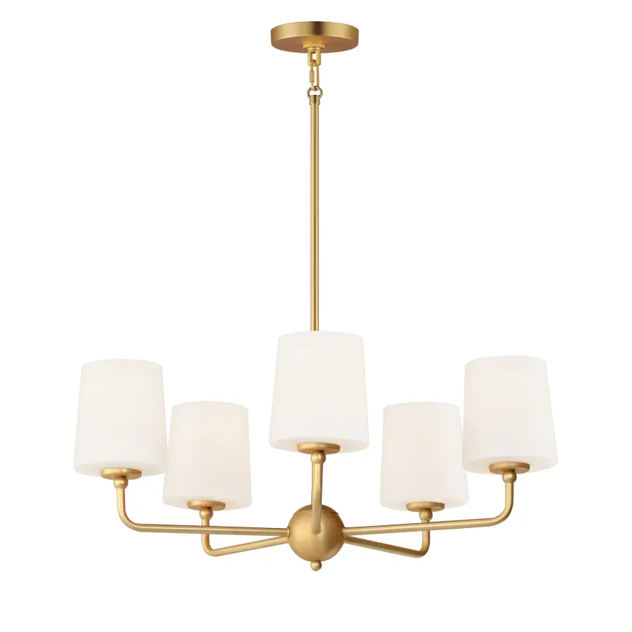 Bristol Five Light Chandelier in Satin Brass - Image 1