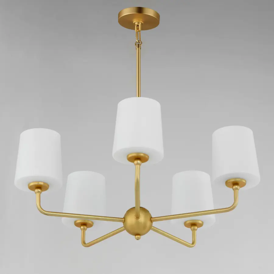 Bristol Five Light Chandelier in Satin Brass - Image 2