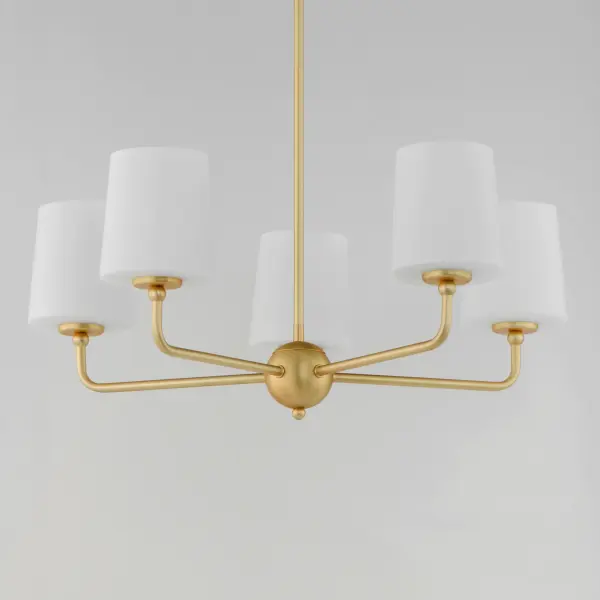 Bristol Five Light Chandelier in Satin Brass - Image 3