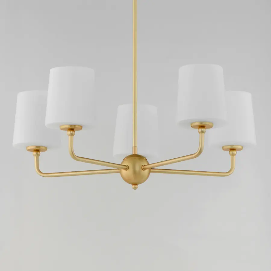 Bristol Five Light Chandelier in Satin Brass - Image 3