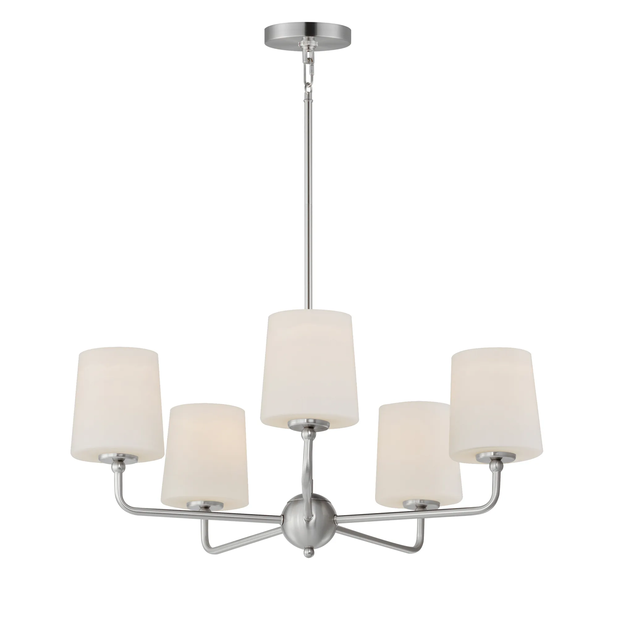 Bristol Five Light Chandelier in Satin Nickel