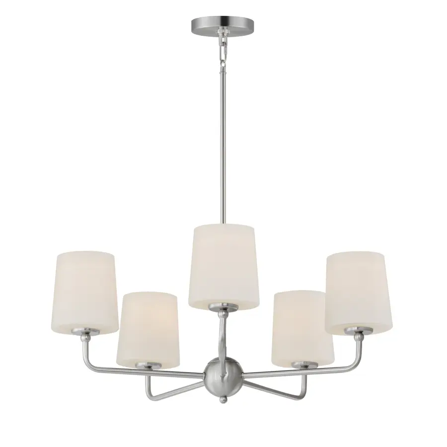Bristol Five Light Chandelier in Satin Nickel - Image 1