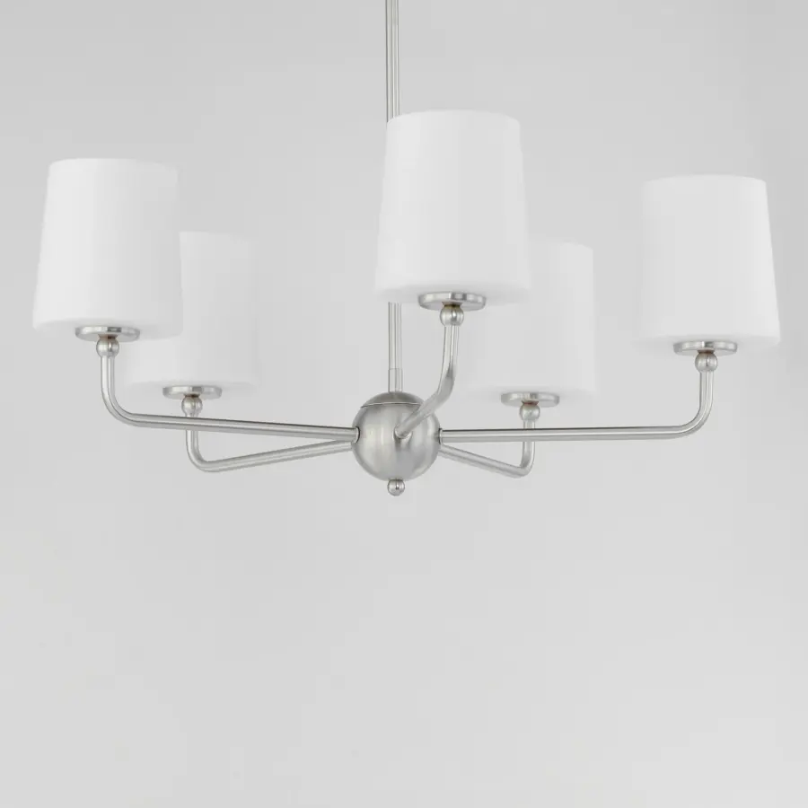 Bristol Five Light Chandelier in Satin Nickel - Image 3