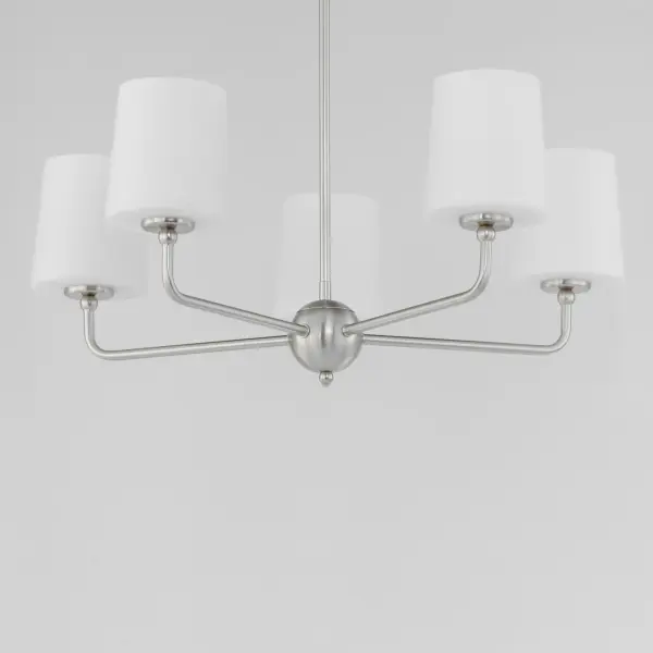 Bristol Five Light Chandelier in Satin Nickel - Image 4