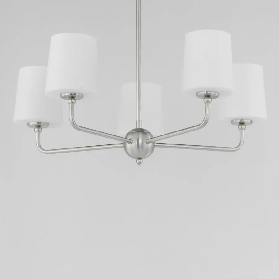 Bristol Five Light Chandelier in Satin Nickel - Image 4
