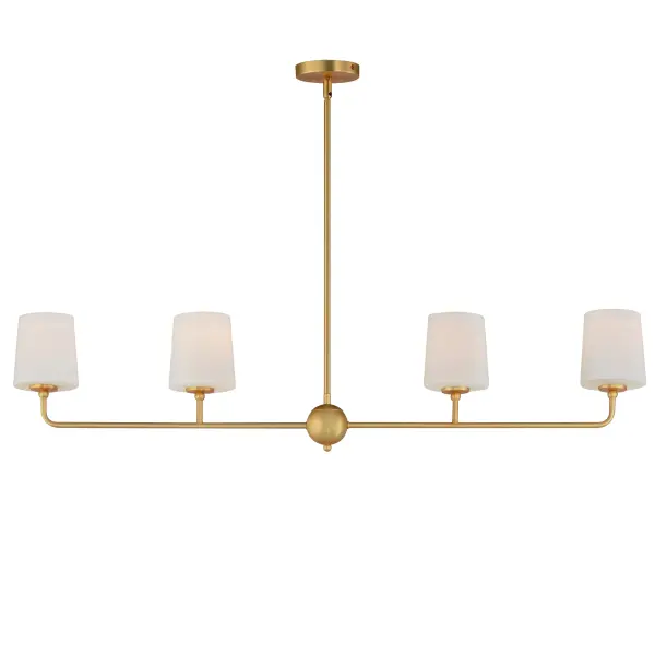 Bristol 4-Light Linear Chandelier in Satin Brass - Image 1