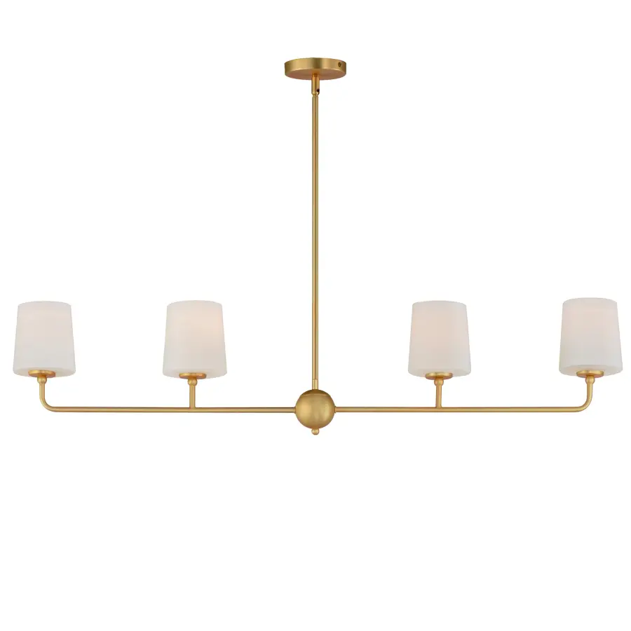 Bristol 4-Light Linear Chandelier in Satin Brass - Image 1