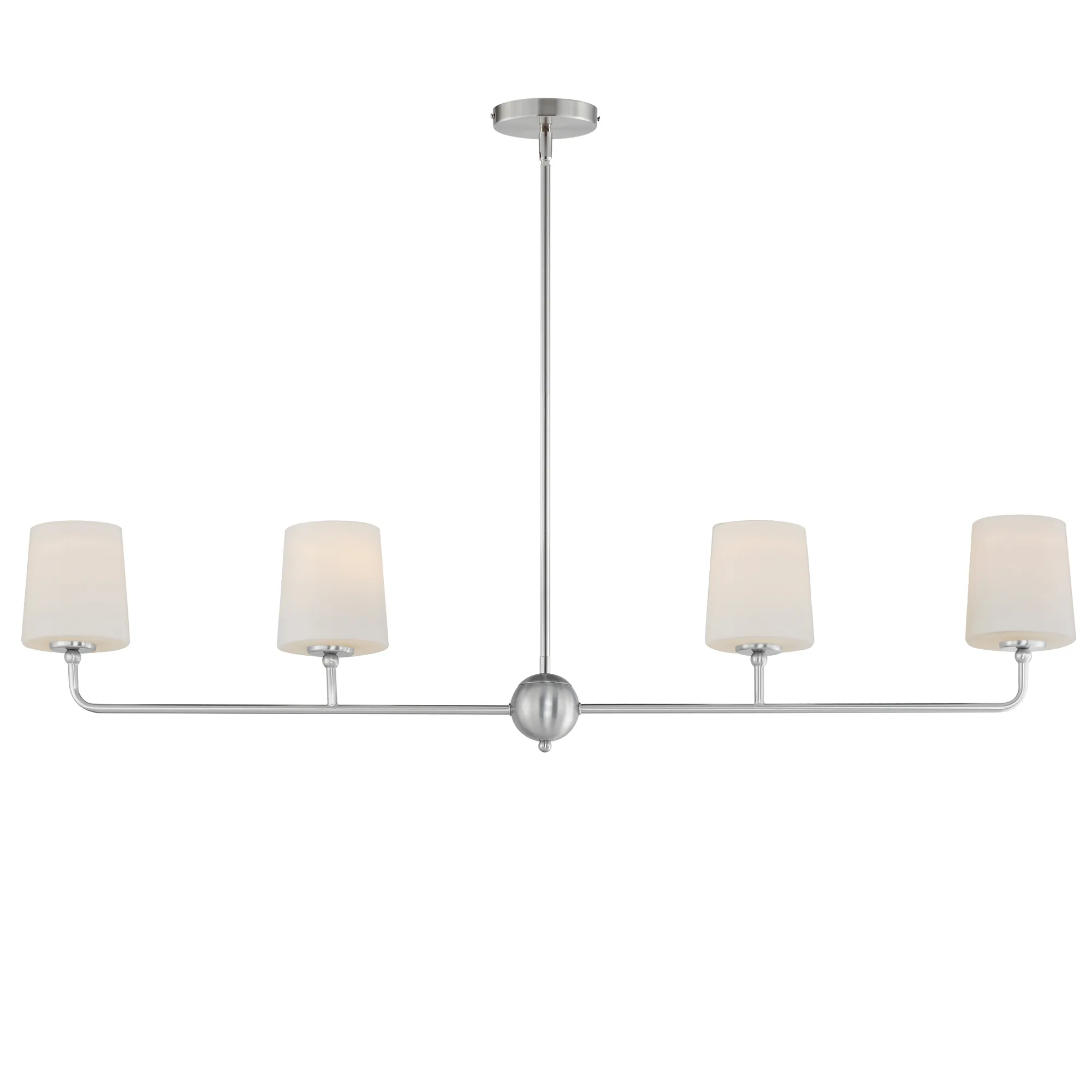 Bristol Four Light Linear Chandelier in Satin Nickel