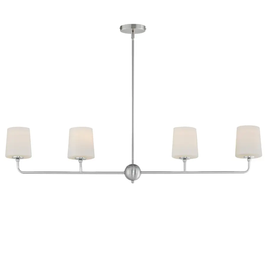 Bristol 4-Light Linear Chandelier in Satin Nickel - Image 1