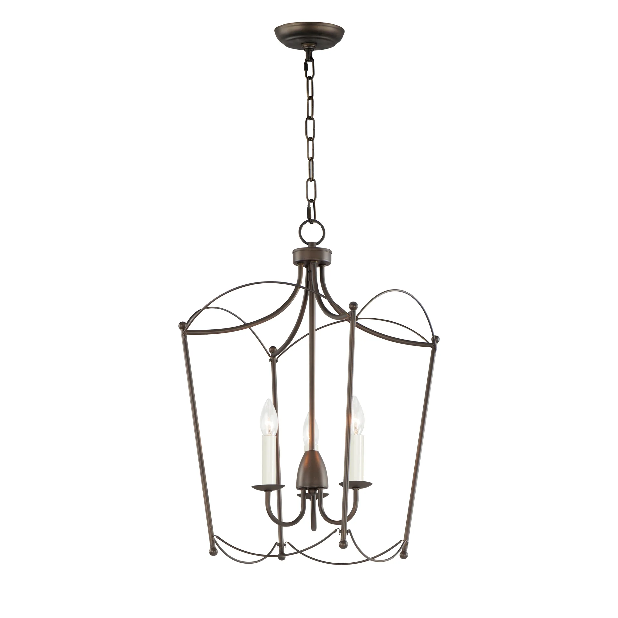 Plumette Three Light Pendant in Chestnut Bronze