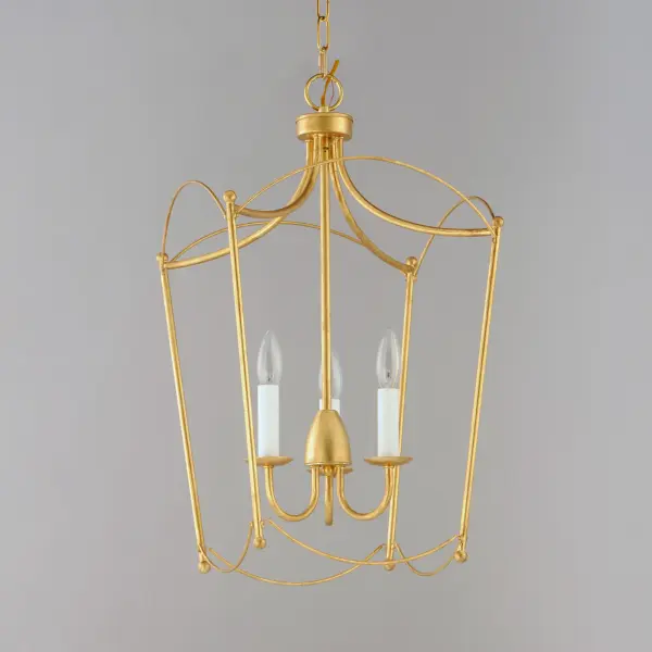 Plumette Three Light Pendant in Gold Leaf - Image 2