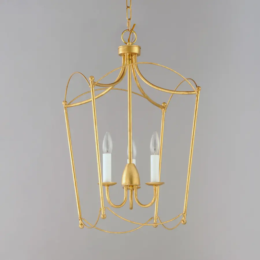Plumette Three Light Pendant in Gold Leaf - Image 2