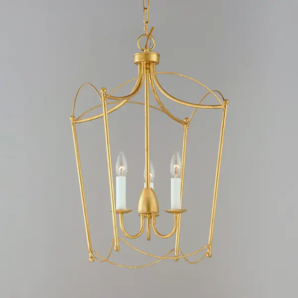 Plumette Three Light Pendant in Gold Leaf - Image 3