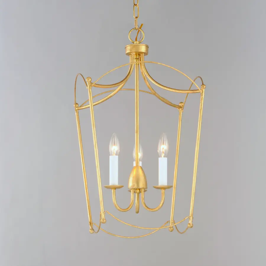 Plumette Three Light Pendant in Gold Leaf - Image 4