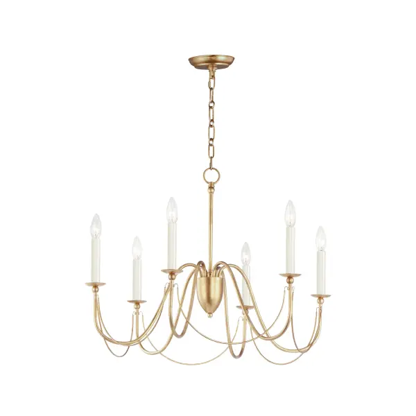 Plumette 6-Light Chandelier in Gold Leaf - Image 1