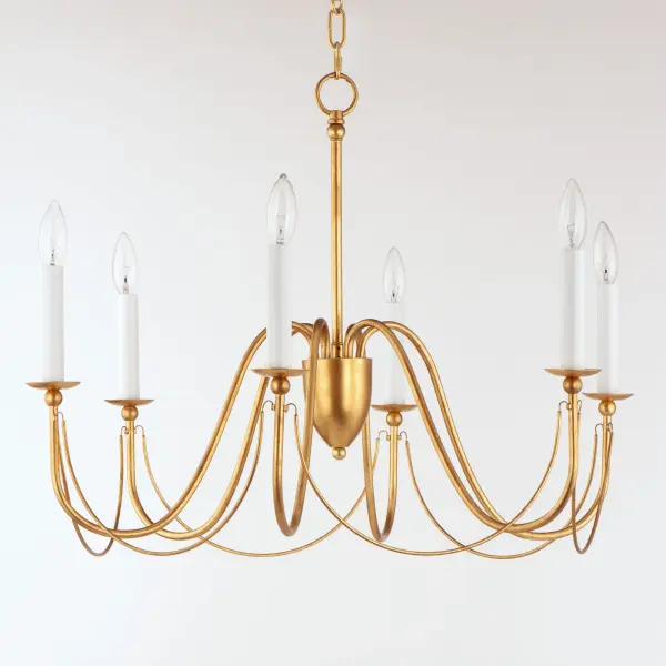 Plumette 6-Light Chandelier in Gold Leaf - Image 2