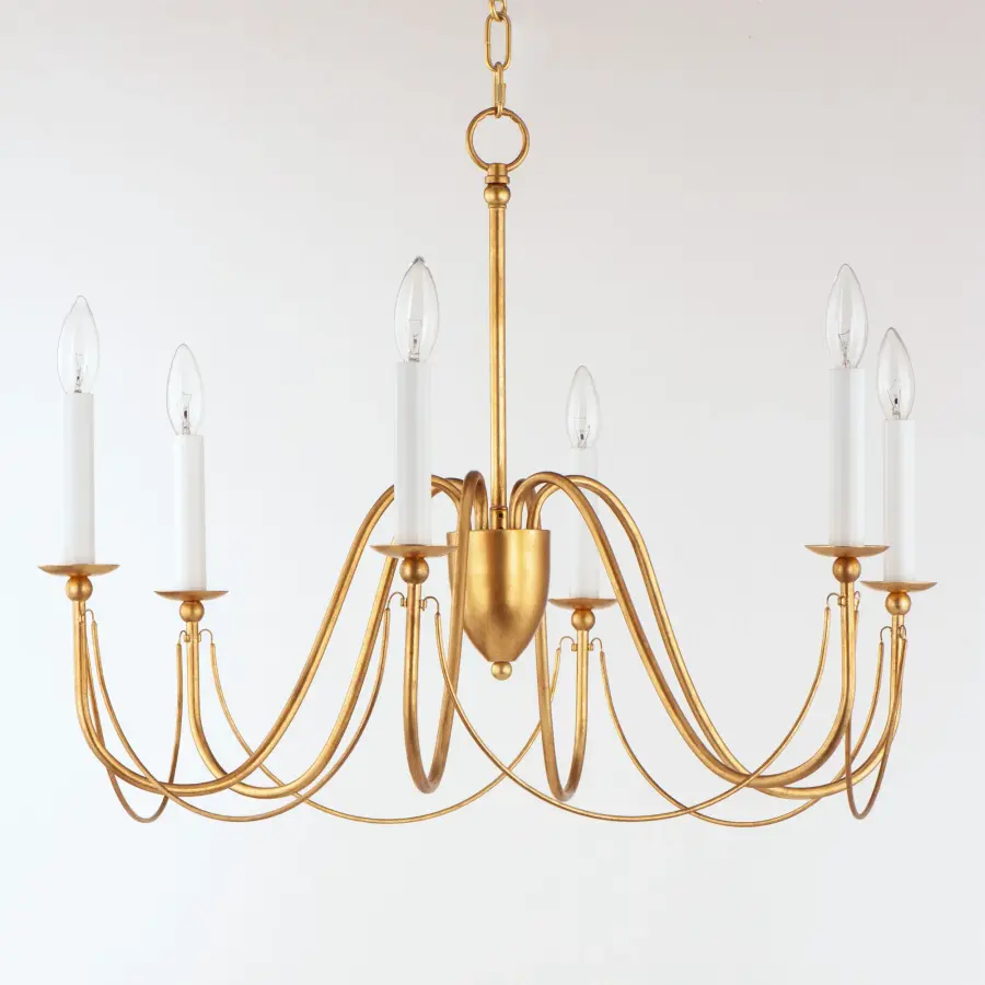 Plumette 6-Light Chandelier in Gold Leaf - Image 2