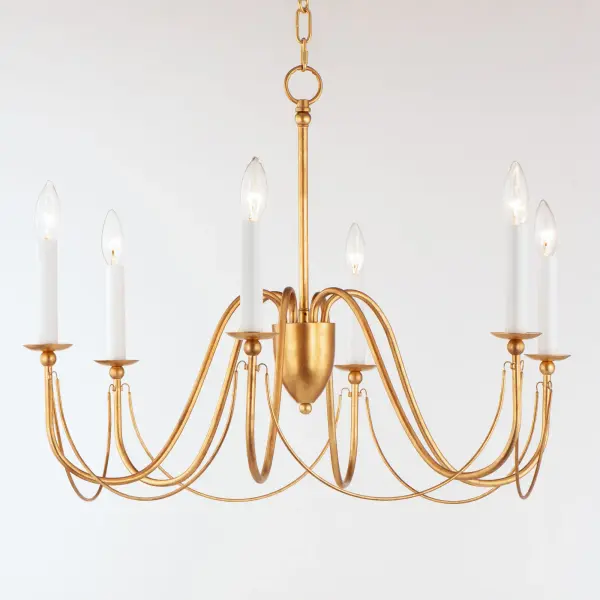 Plumette 6-Light Chandelier in Gold Leaf - Image 3