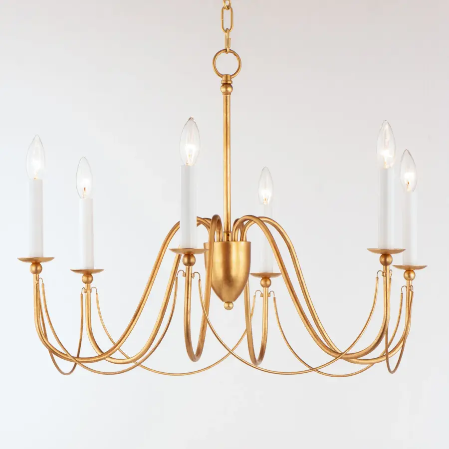 Plumette 6-Light Chandelier in Gold Leaf - Image 3