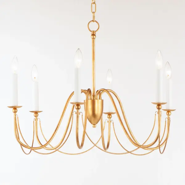 Plumette 6-Light Chandelier in Gold Leaf - Image 4