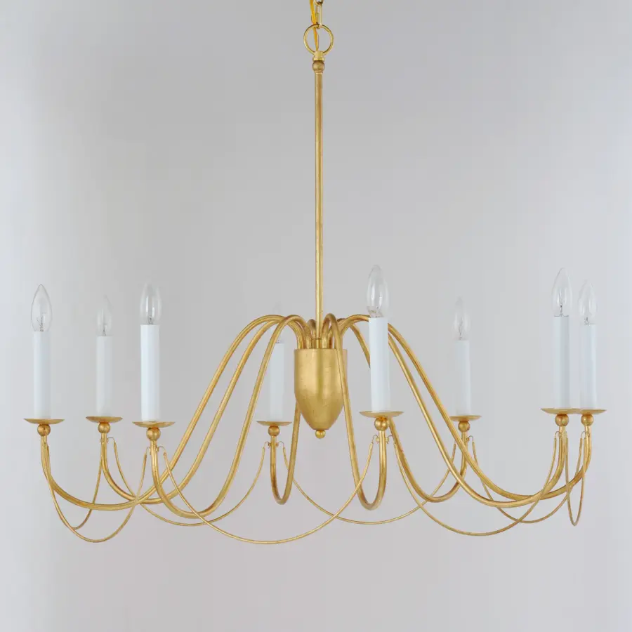 Plumette 8-Light Chandelier in Gold Leaf - Image 2