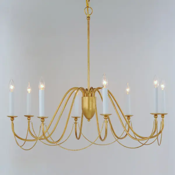 Plumette 8-Light Chandelier in Gold Leaf - Image 3