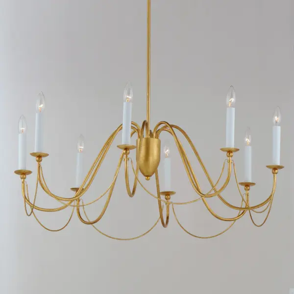 Plumette 8-Light Chandelier in Gold Leaf - Image 4