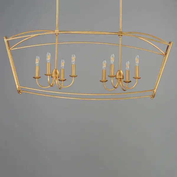 Plumette 8-Light Linear Pendant in Gold Leaf - Image 2