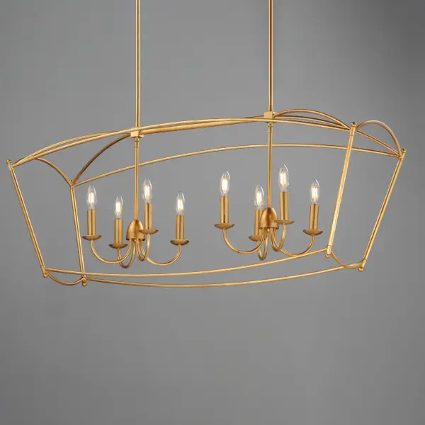 Plumette 8-Light Linear Pendant in Gold Leaf - Image 3