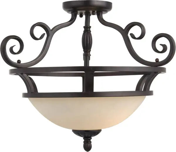 Manor Two Light Semi-Flush Mount in Oil Rubbed Bronze - Image 1
