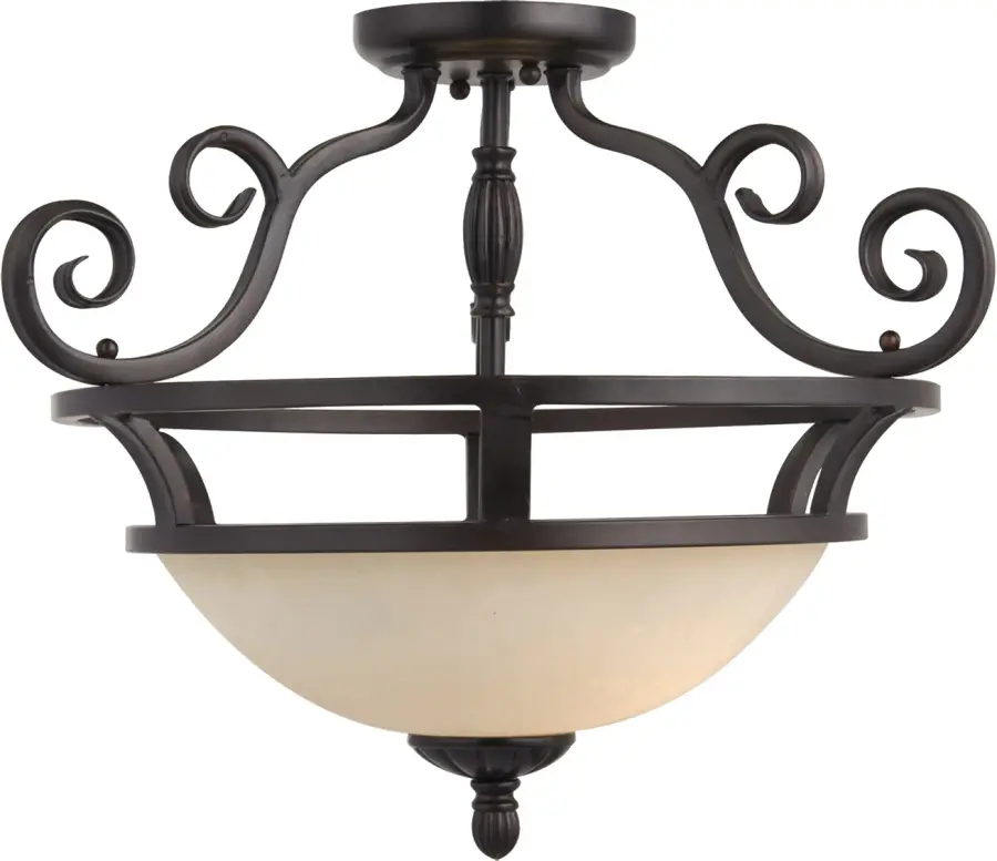Manor Two Light Semi-Flush Mount in Oil Rubbed Bronze - Image 1