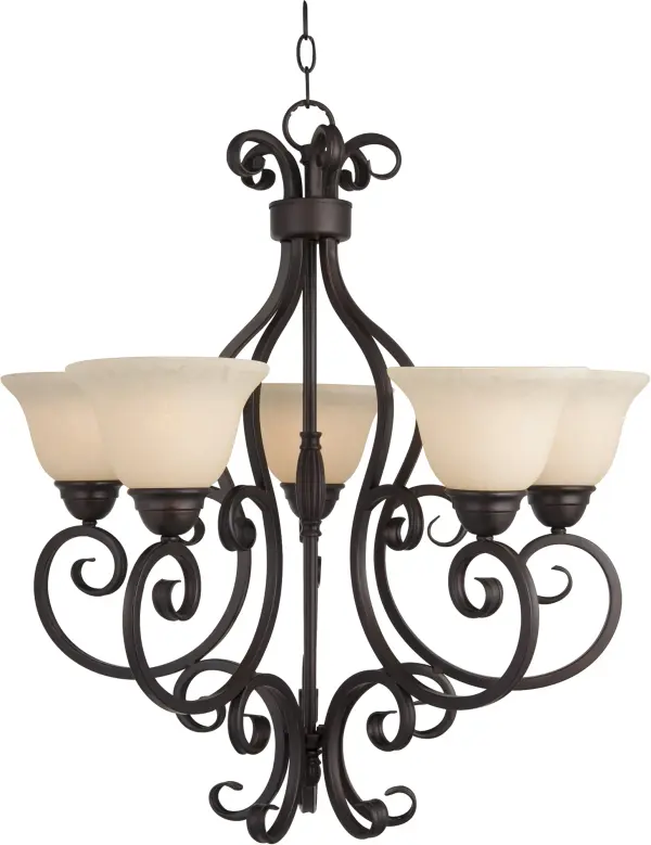 This decorative classic in Oil Rubbed Bronze finish is both dramatic and subtle, with or without shades.