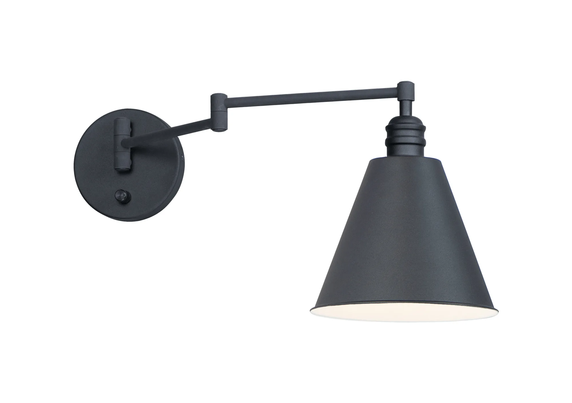 Library One Light Wall Sconce in Black
