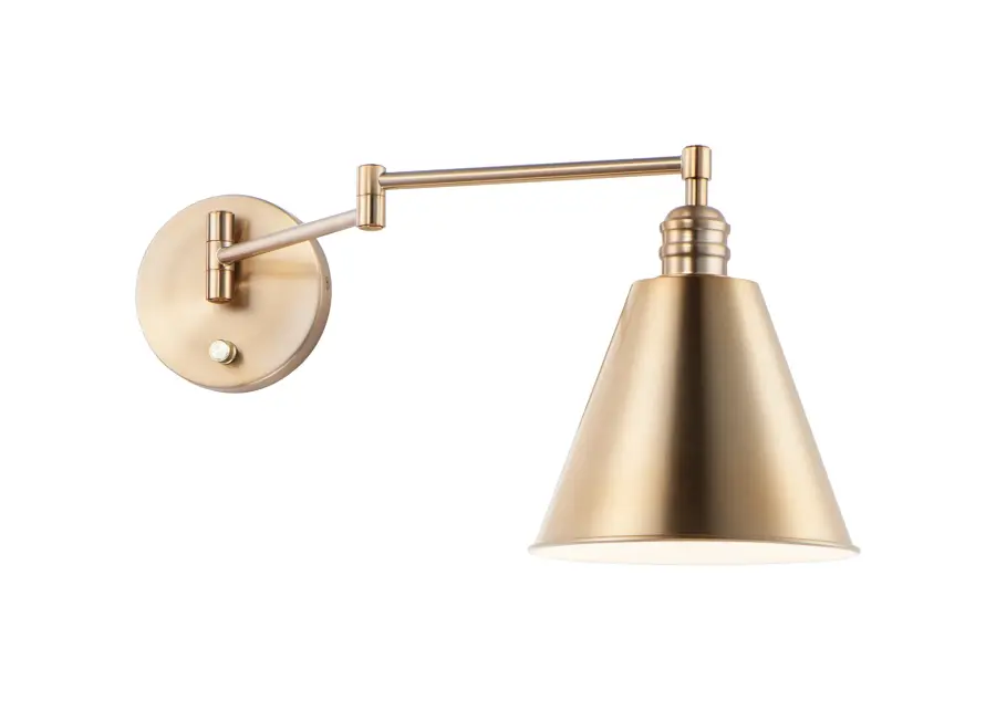 Library One Light Wall Sconce in Heritage Brass - Image 1