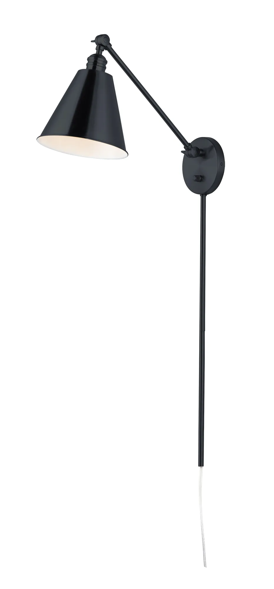 Library One Light Wall Sconce in Black